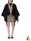 Check Reversible Wool Cape Black - BURBERRY - BALAAN 2