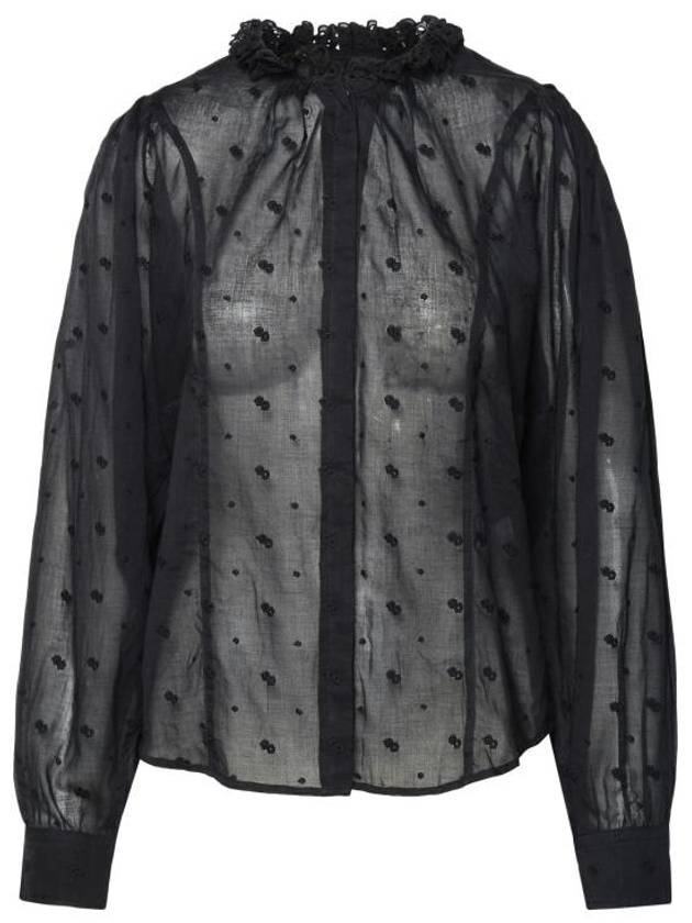 Terzali Cotton Shirt Black - ISABEL MARANT ETOILE - BALAAN 1