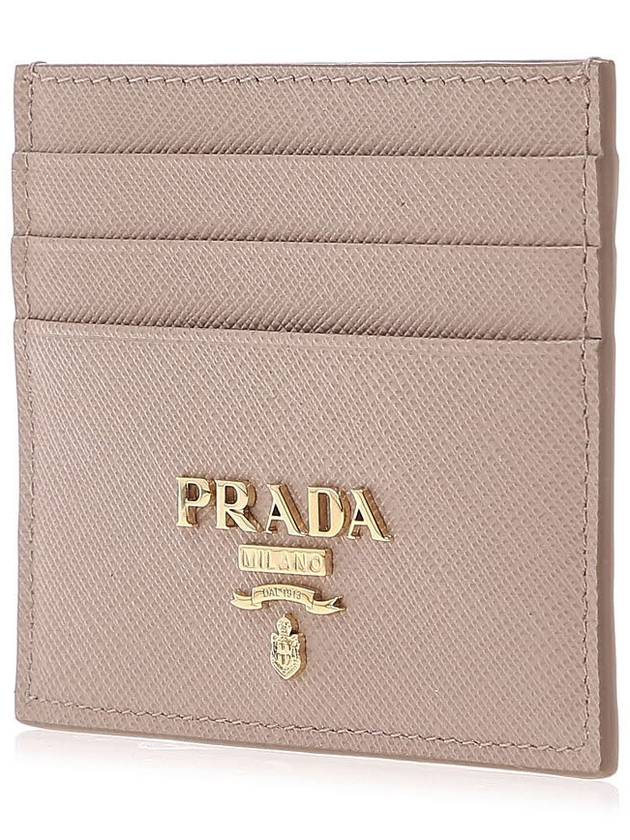 Metal Logo Saffiano Card Wallet Powder Pink - PRADA - BALAAN 3