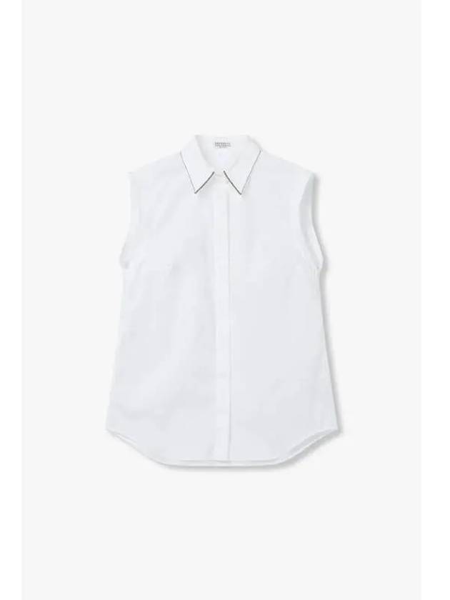 women stretch sleeveless shirt white - BRUNELLO CUCINELLI - BALAAN 1