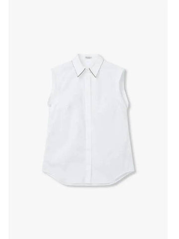 women stretch sleeveless shirt white - BRUNELLO CUCINELLI - BALAAN 1