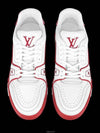 LV Trainer Low Top Sneakers White Red - LOUIS VUITTON - BALAAN 3