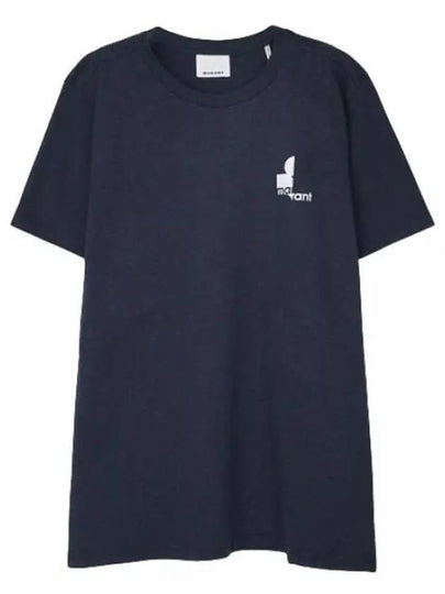 Zafferh Mini Logo Cotton Short Sleeve T-Shirt Navy - ISABEL MARANT - BALAAN 2