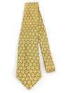 7575 SA 100 Silk Yellow Chain Dot Pattern Tie - HERMES - BALAAN 4