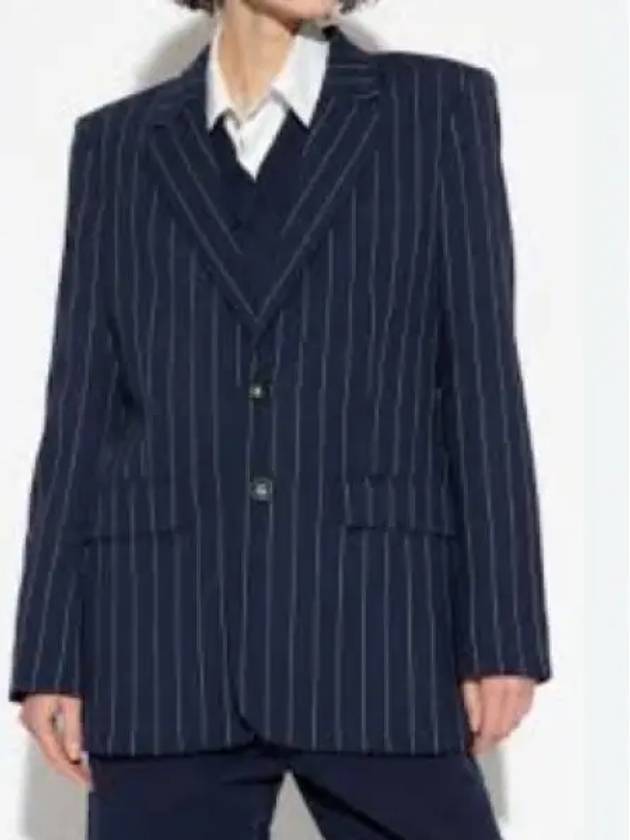 Striped Blazer Jacket Navy - AMI - BALAAN 2