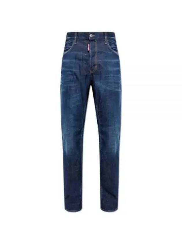 Logo Patch Straight Jeans Navy - DSQUARED2 - BALAAN 2