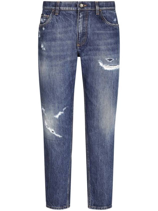 Dolce & Gabbana Straight-Leg Distressed Jeans - DOLCE&GABBANA - BALAAN 1