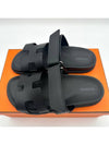 Hermes Chypre H Logo Calfskin Sandals Black - HERMES - BALAAN 4