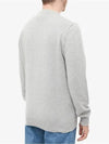 Wappen Patch Crew Neck Wool Knit Top Grey - STONE ISLAND - BALAAN 4