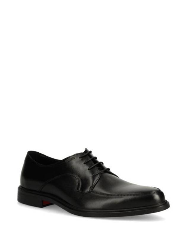 Embossed Logo Portuguese Leather Derby Black - HUGO BOSS - BALAAN 3