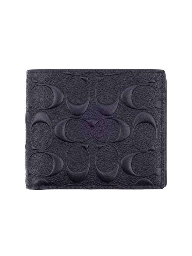 Signature Leather 3 In 1 Half Wallet Black - COACH - BALAAN 2