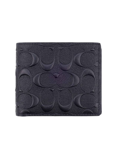 Signature Leather 3 In 1 Half Wallet Black - COACH - BALAAN 2