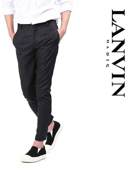 Zipper Biker Straight Pants Grey - LANVIN - BALAAN 2