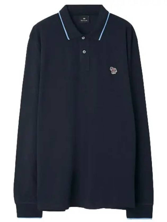 Regular fit zebra patch long sleeve polo shirt men s collar - PAUL SMITH - BALAAN 1