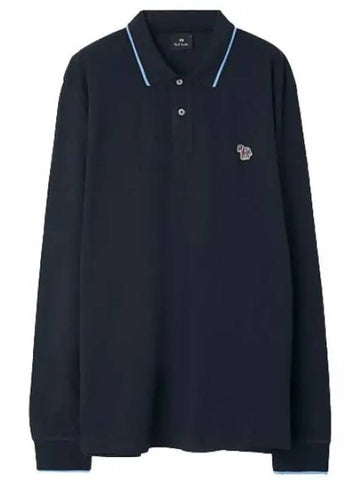 Regular fit zebra patch long sleeve polo shirt collar - PAUL SMITH - BALAAN 1