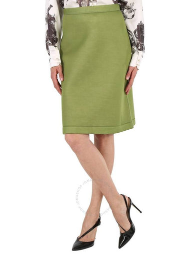 Burberry Cedar Green Double-faceed Neoprene A-line Skirt, Brand Size 6 (US Size 4) - BURBERRY - BALAAN 1