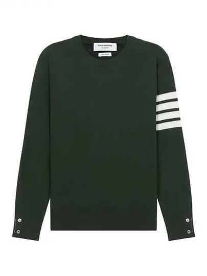 4 Bar Armband Classic Merino Wool Knit Top Dark Green - THOM BROWNE - BALAAN 2