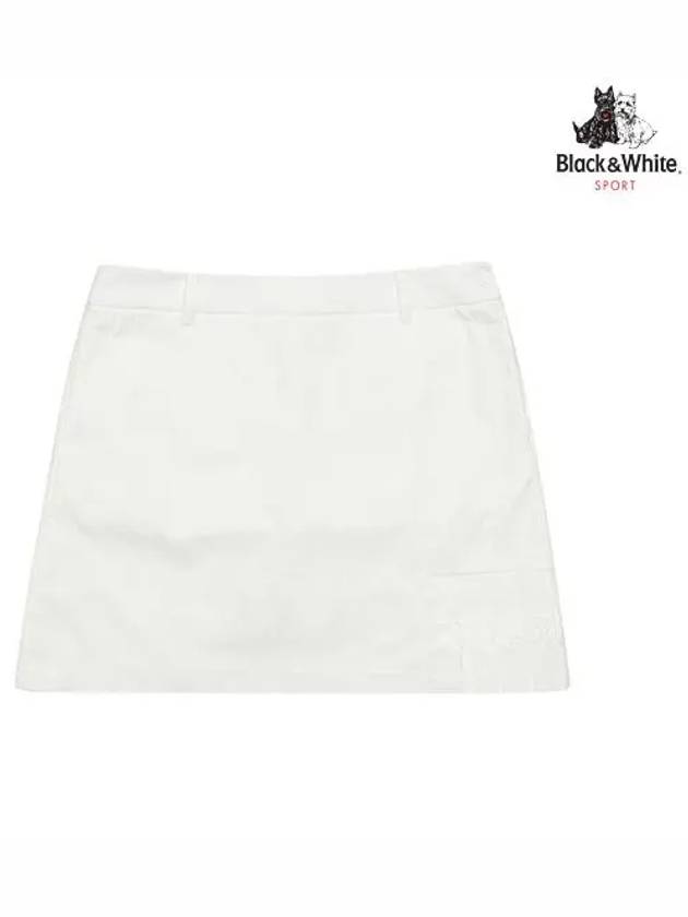 Uncut Pleated A-Line Culottes 4032LASRWHITE - BLACK&WHITE - BALAAN 1