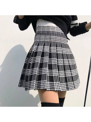 Golf Skirt Smart Check Knit Ant Waist Banding Golf Skirt Golini Golf Wear - LOLOALLOY - BALAAN 1