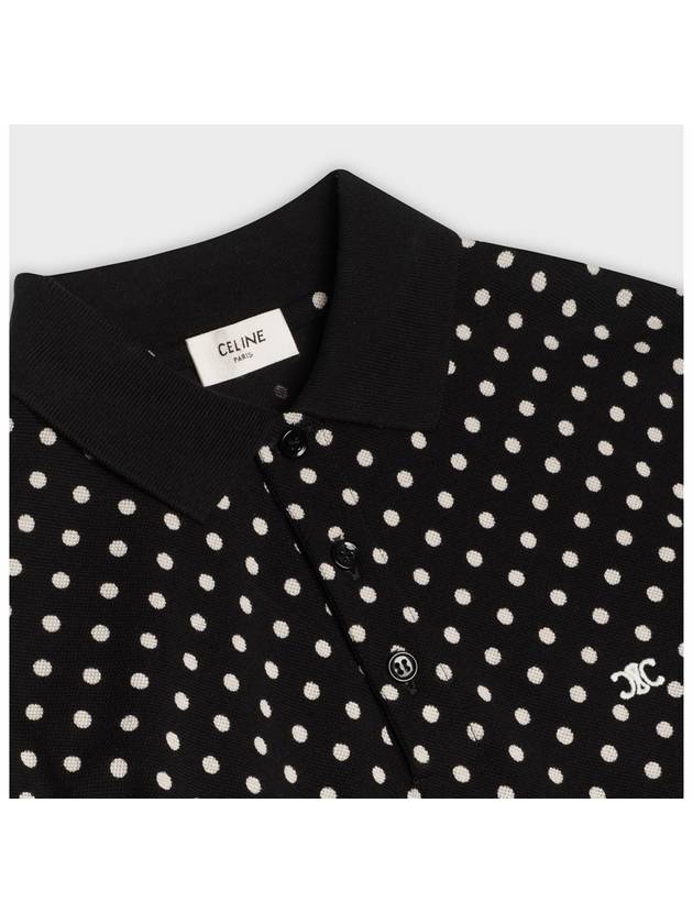 Triomphe Logo Dot Short Sleeve PK Shirt Black - CELINE - BALAAN.