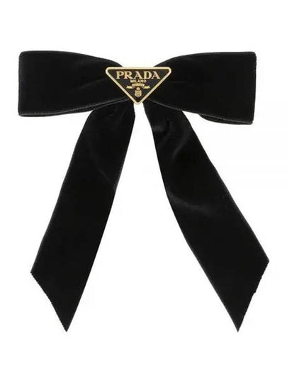 Velvet Hair Clip Black - PRADA - BALAAN 2