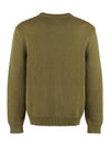 Logo Intarsia Knit Top Green - BALMAIN - BALAAN 3