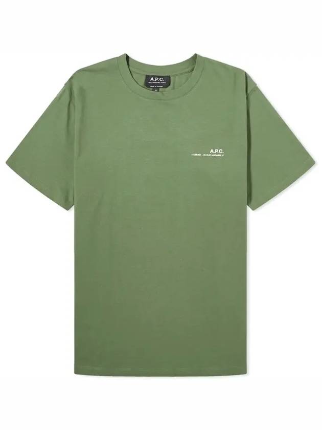 Men's Item Logo Cotton Short Sleeve T-Shirt Green - A.P.C. - BALAAN 2