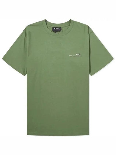 Men's Item Logo Cotton Short Sleeve T-Shirt Green - A.P.C. - BALAAN 2