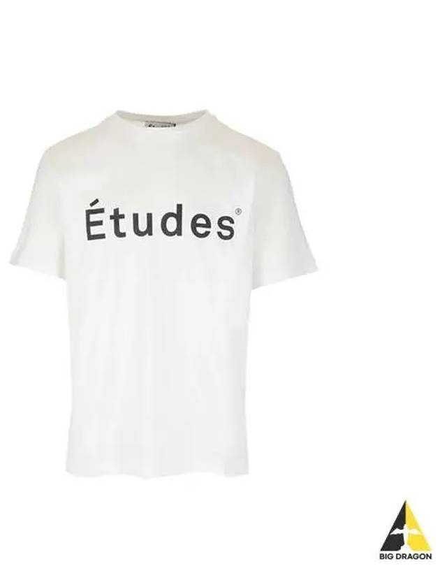 Etudes Studio Logo Short Sleeve White Black C00ME101 - ETUDES - BALAAN 1