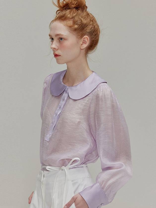 Round collar see-through blouse lavender - OPENING SUNSHINE - BALAAN 4