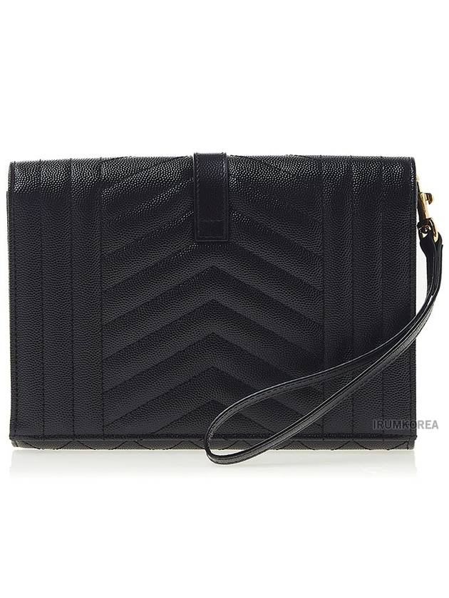 Matelasse Gold Logo Strap Clutch Bag Black - SAINT LAURENT - BALAAN 4