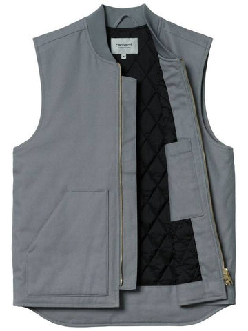 Logo Patch Zipper Vest Dove Grey - CARHARTT WIP - BALAAN 1