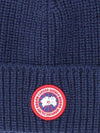 Logo Arctic Disc Rib Beanie Navy Heather - CANADA GOOSE - BALAAN 4