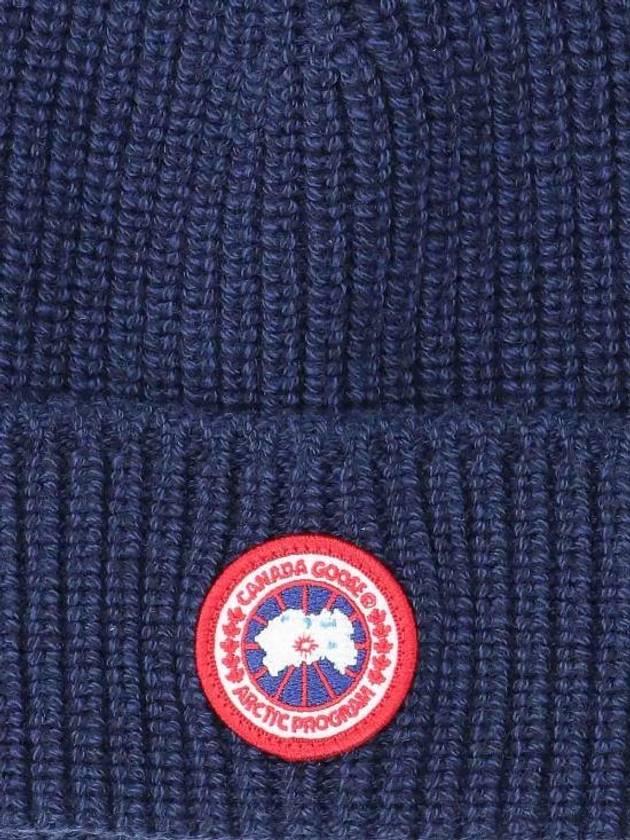 Logo Arctic Disc Rib Beanie Navy Heather - CANADA GOOSE - BALAAN 4