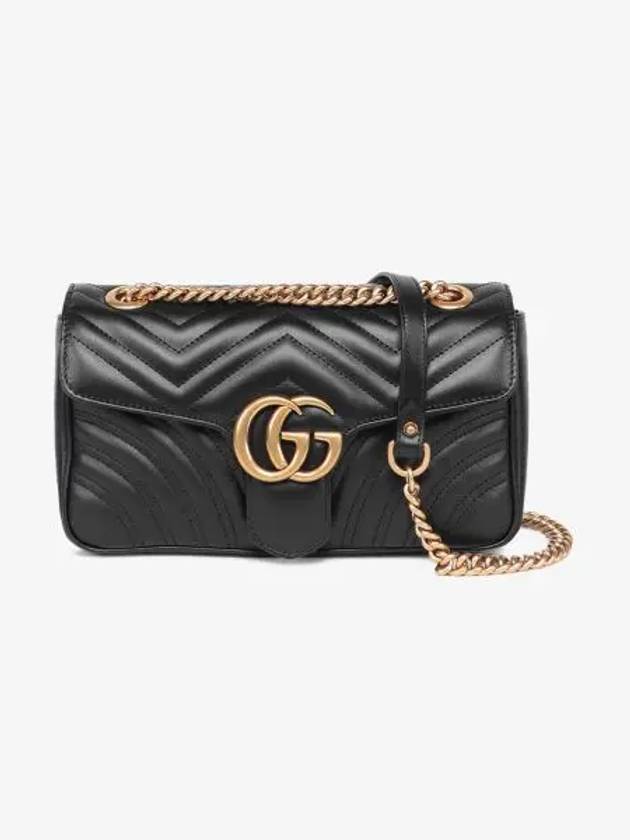 GG Marmont Matelasse Small Shoulder Bag Black - GUCCI - BALAAN 2