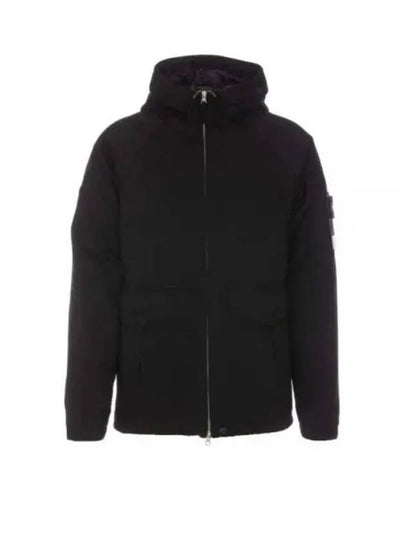 Logo David TC Down Hooded Jacket Black - STONE ISLAND - BALAAN 2