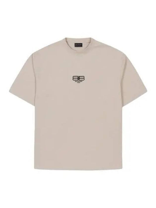 Paris Icon T Shirt Light Beige Short Sleeve Tee - BALENCIAGA - BALAAN 1