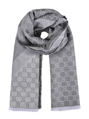 GG Jacquard Square Muffler Grey - GUCCI - BALAAN 1