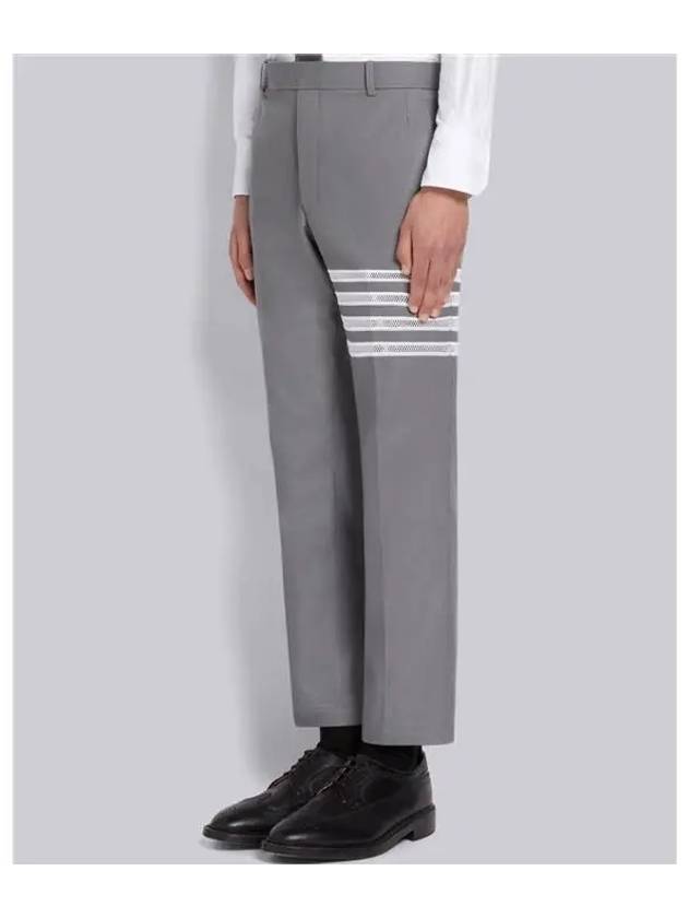 Diagonal Unconstructed Straight Pants Grey - THOM BROWNE - BALAAN 3