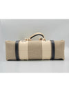 Woody Canvas Medium Tote Bag White Navy - CHLOE - BALAAN 7