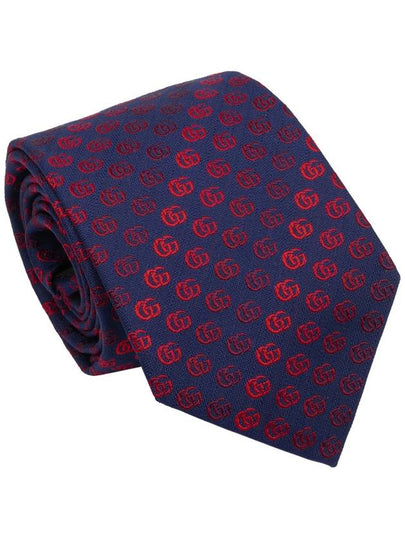 GG Logo Pattern Tie Red Navy - GUCCI - BALAAN 2