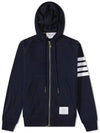 Engineered 4 Bar Diagonal Zip Up Hoodie Navy - THOM BROWNE - BALAAN 2