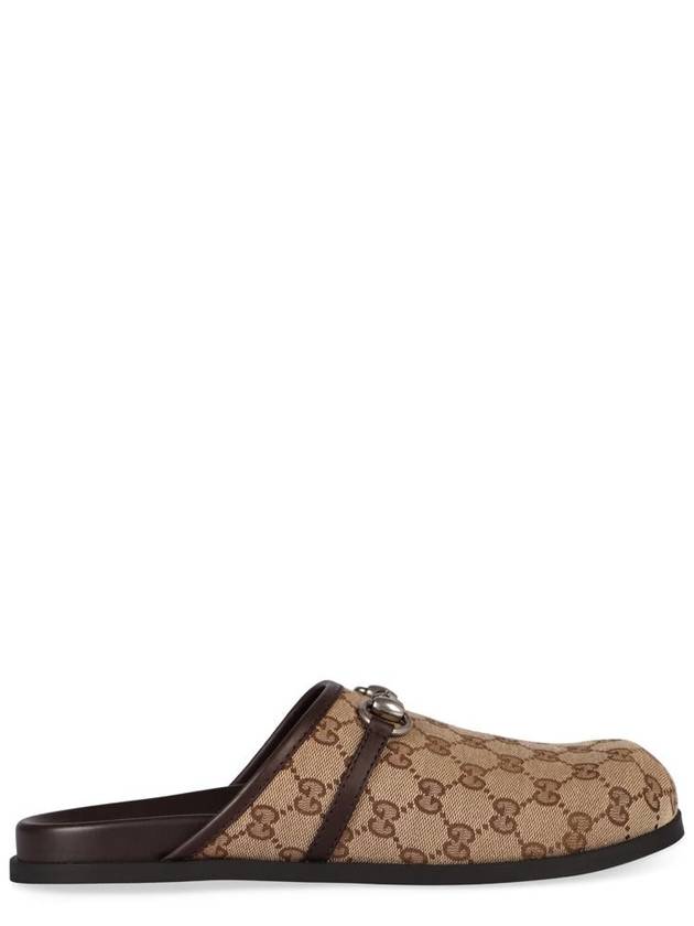 Men's Horsebit GG Canvas Slippers Beige - GUCCI - BALAAN 2