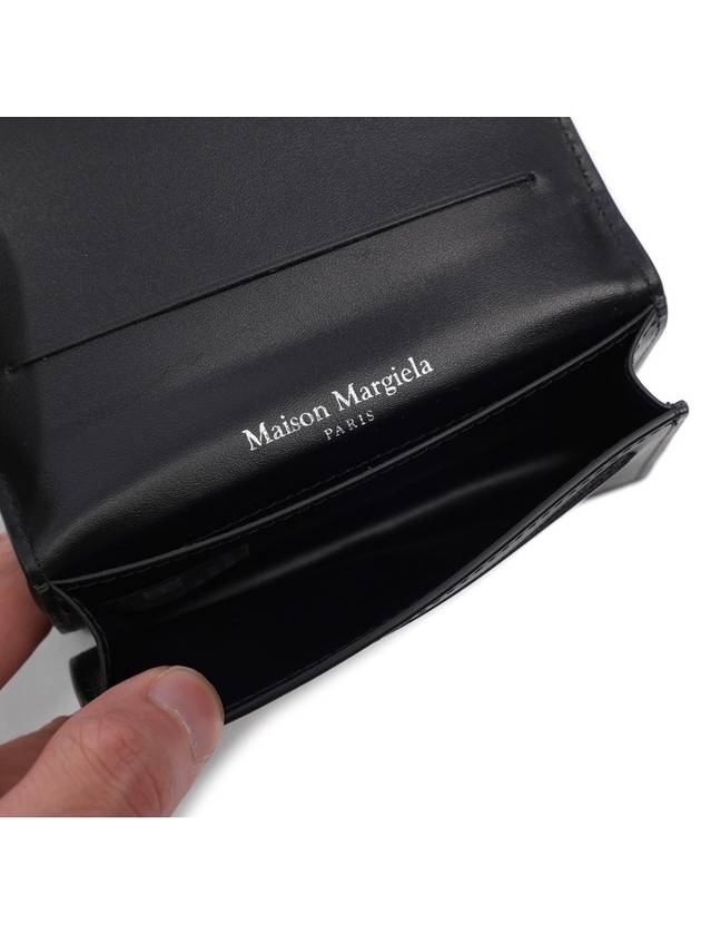 Stitched Leather Card Wallet Black - MAISON MARGIELA - BALAAN 7