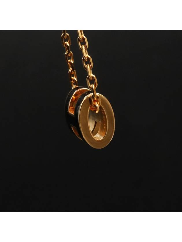 Black Lacquered Yellow Gold H Pendant Mini Pop Ache Necklace - HERMES - BALAAN 7