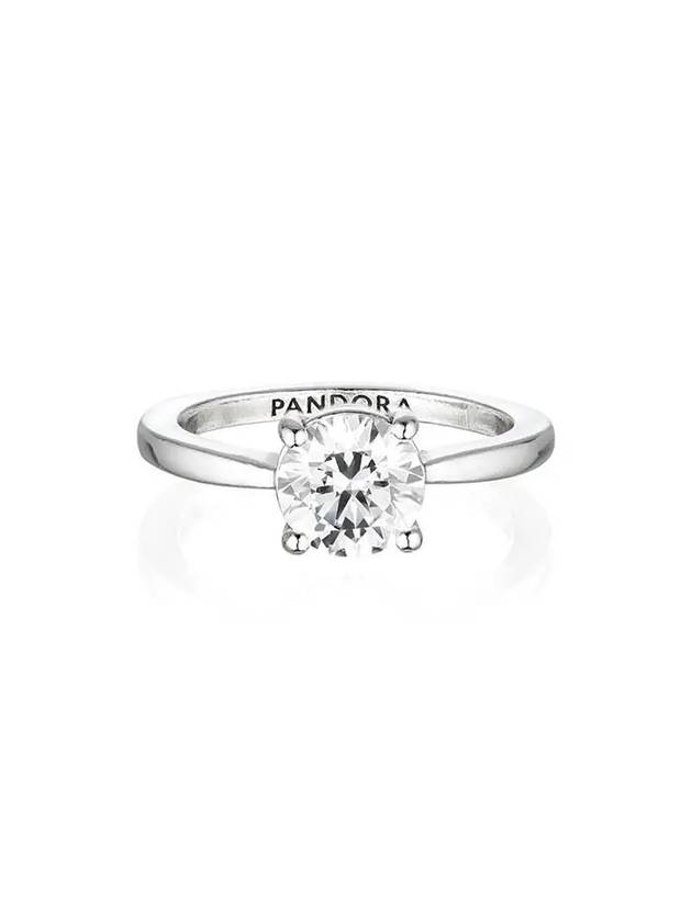 Women's Sparkling Solitaire Ring Silver - PANDORA - BALAAN 2