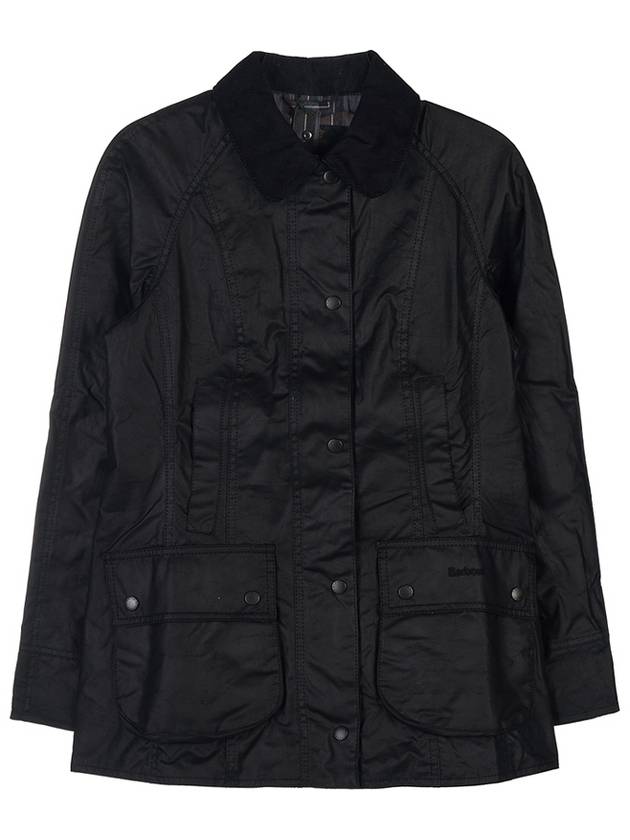 Beadnell Wax Zip-up Jacket Black - BARBOUR - BALAAN 2