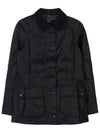 Beadnell Wax Zip-up Jacket Black - BARBOUR - BALAAN 2