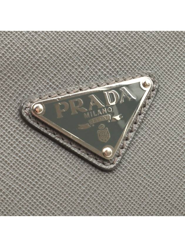 Women s Prada 2VN003 Gray Saffiano Leather Silver Triangle Logo Document Holder Clutch gt Pouch Gangbuk used luxury goods - PRADA - BALAAN 7