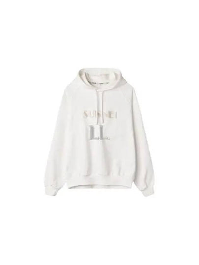 Embroidered Logo Hoodie White - SUNNEI - BALAAN 2